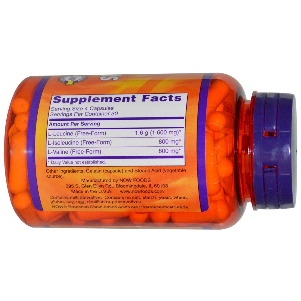 Now Sports - Branched Chain Amino Acids - 800 mg - 60 капсули - Image 2