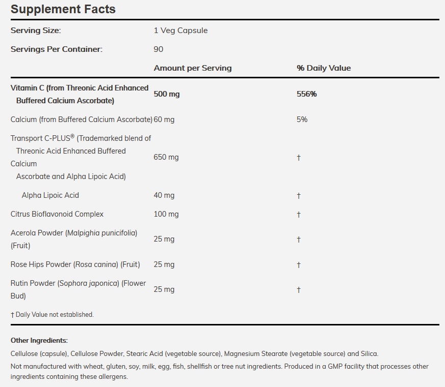 Now Foods - AlphaSorb-C 500 mg - 90 капсули - Image 2