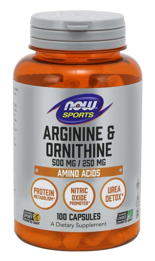 Now Sports - Arginine & Ornithine 500/250 mg - 100 капсули