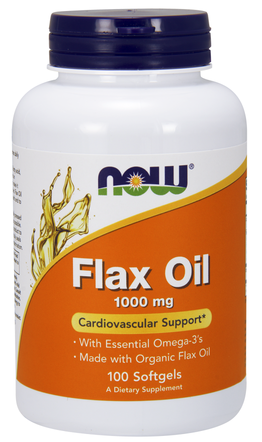 Now Foods - Flax Oil Organic 1000 mg - 100 дражета