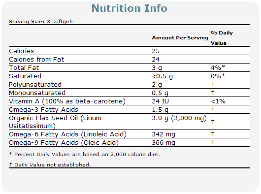 Now Foods - Flax Oil Organic 1000 mg - 100 дражета - Image 2
