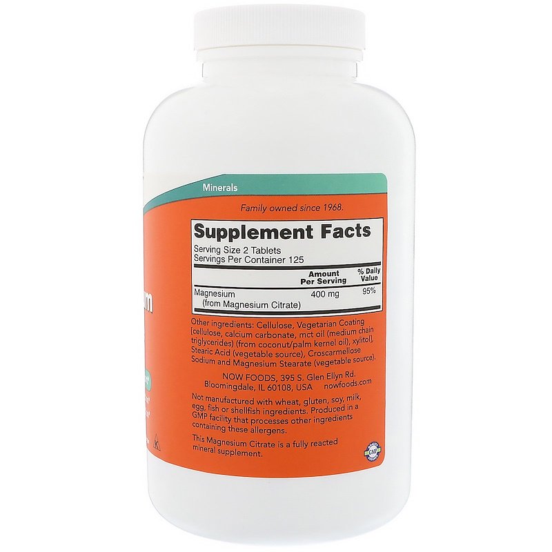 Now Foods - Magnesium Citrate - 200 mg - 250 таблетки - Image 2