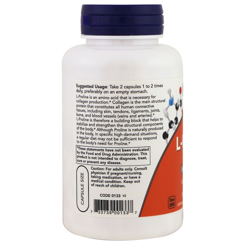 Now Foods - Proline - 500 mg - 120 капсули - Image 2