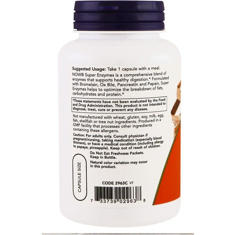 Now Foods - Super Enzymes - 90 капсули - Image 3