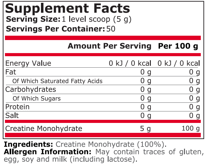 Pure Nutrition - 100% Pure Creatine 250 g Back