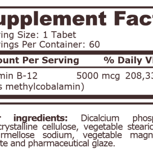 Pure Nutrition - Methyl B-12 5000 Mcg Back